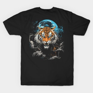 Moonlight Tiger Chinese Japanese China Ancien T-Shirt